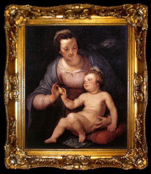 framed  CORNELIS VAN HAARLEM Madonna and Child  vinxg, ta009-2
